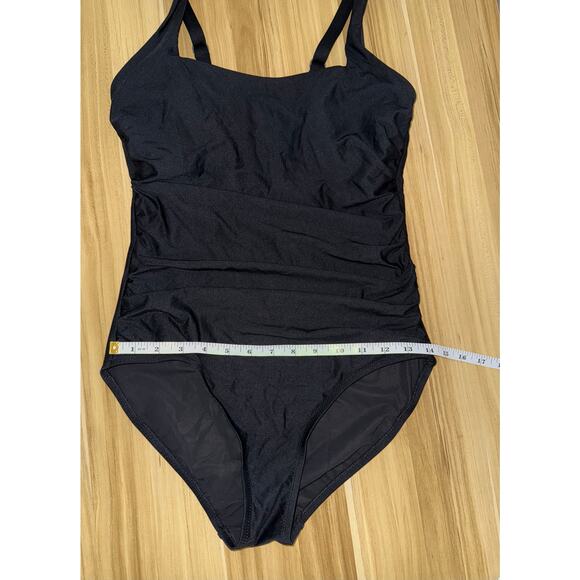 Athleta Square Neck Shirred One Piece swimsuit - size M - SW3 - Picture 6 of 8